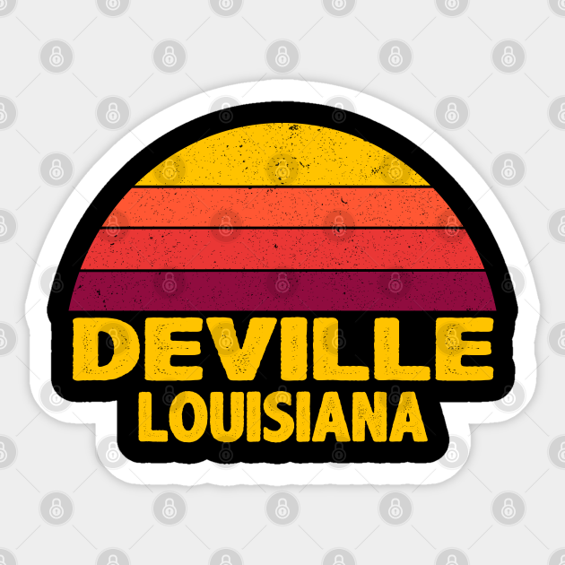 Vintage Retro DEVILLE LOUISIANA Deville Louisiana Sticker TeePublic